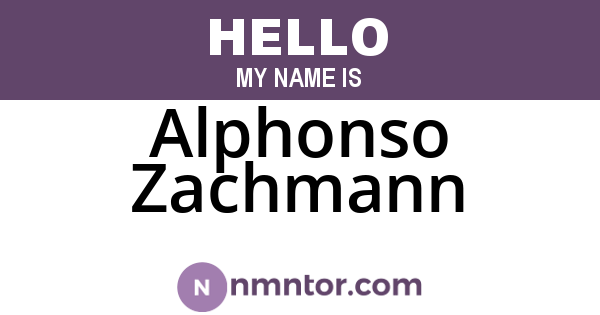 Alphonso Zachmann