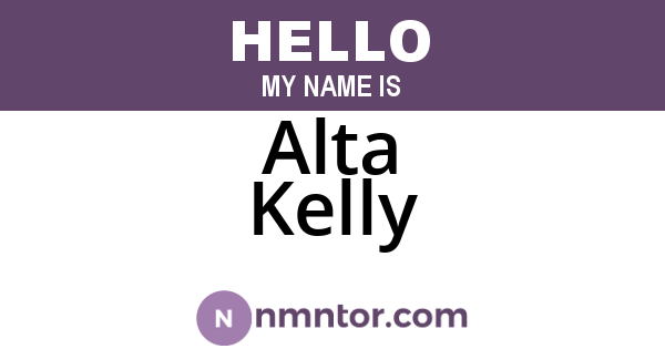 Alta Kelly