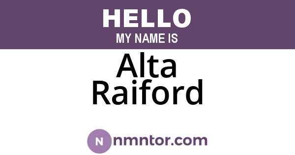 Alta Raiford