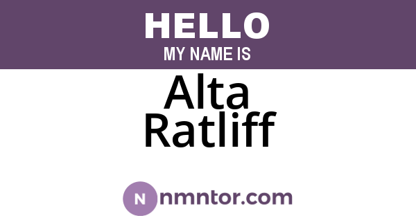 Alta Ratliff