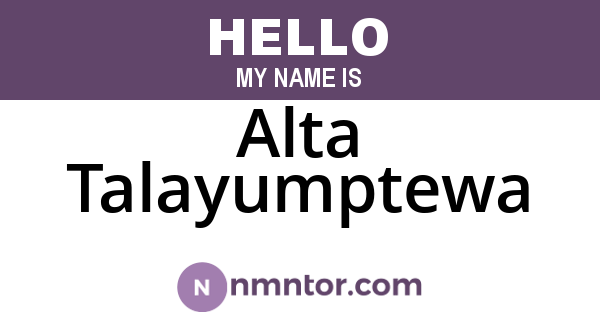 Alta Talayumptewa
