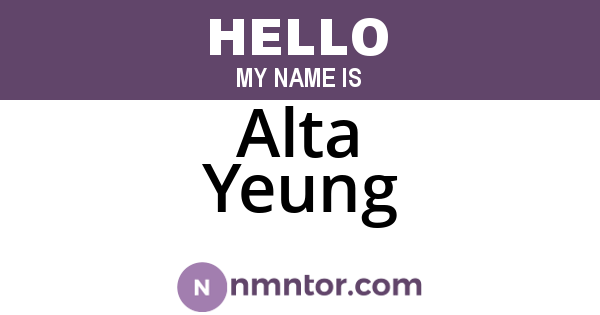 Alta Yeung