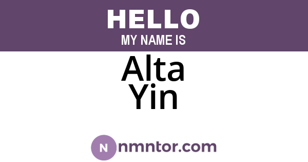 Alta Yin
