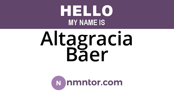 Altagracia Baer