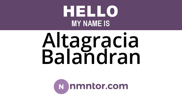 Altagracia Balandran
