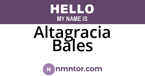 Altagracia Bales