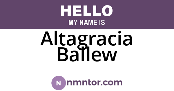 Altagracia Ballew