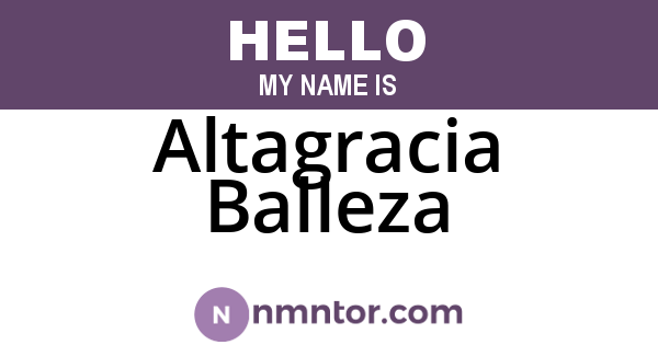 Altagracia Balleza