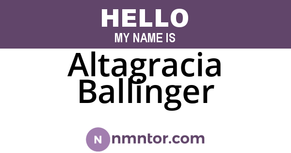 Altagracia Ballinger