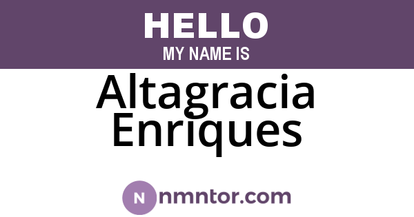 Altagracia Enriques