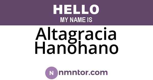 Altagracia Hanohano