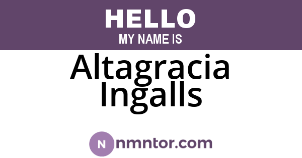 Altagracia Ingalls