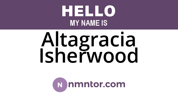 Altagracia Isherwood