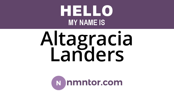 Altagracia Landers