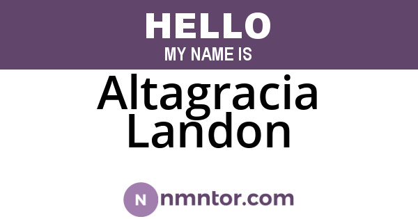 Altagracia Landon