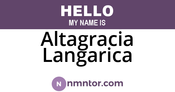 Altagracia Langarica