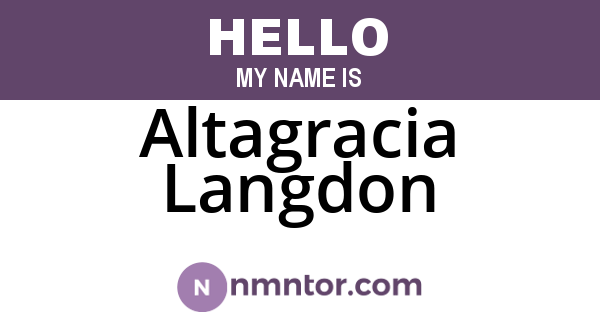 Altagracia Langdon
