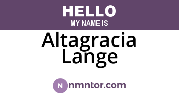 Altagracia Lange