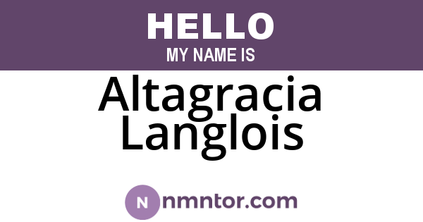 Altagracia Langlois