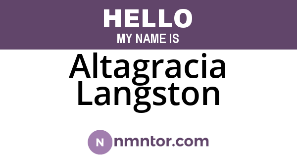 Altagracia Langston