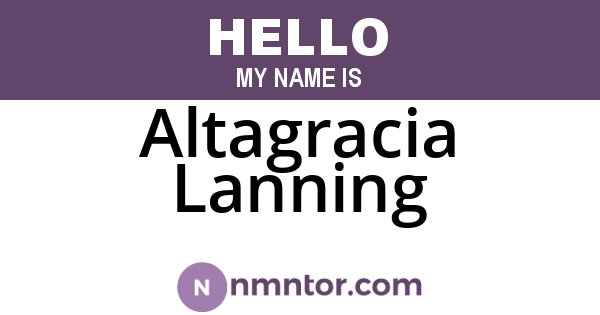 Altagracia Lanning