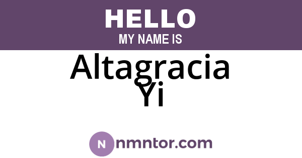 Altagracia Yi