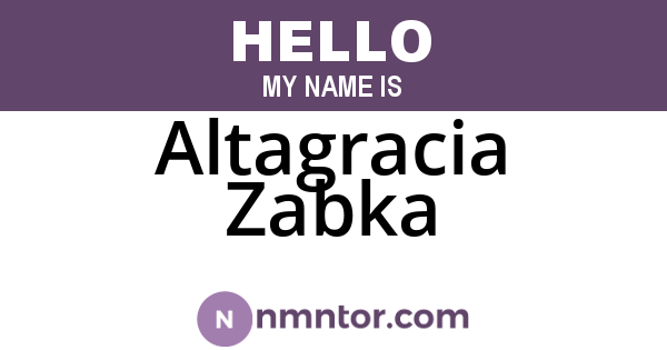 Altagracia Zabka