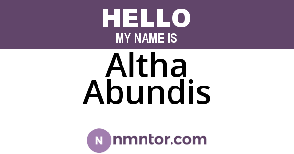 Altha Abundis