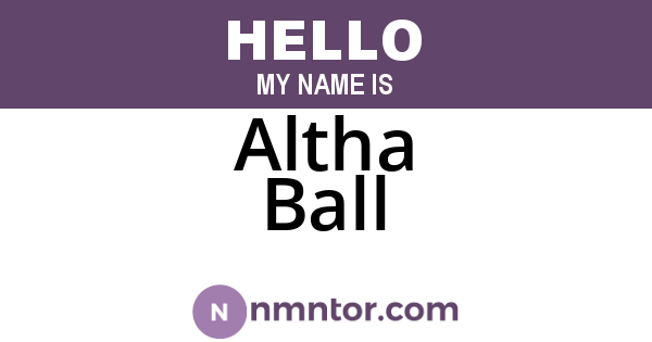 Altha Ball