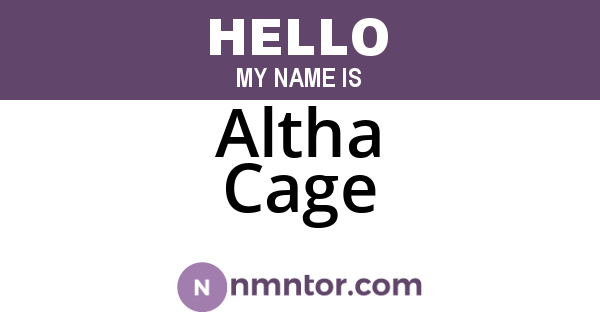 Altha Cage