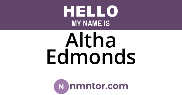 Altha Edmonds