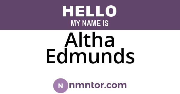 Altha Edmunds