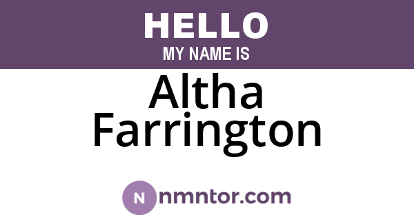 Altha Farrington
