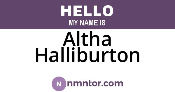 Altha Halliburton