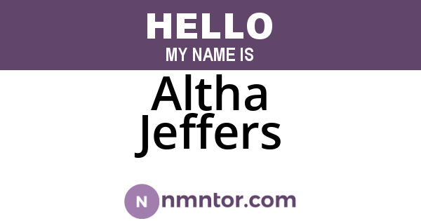 Altha Jeffers