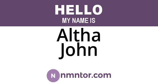 Altha John