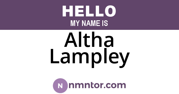 Altha Lampley