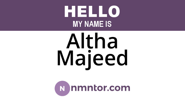 Altha Majeed