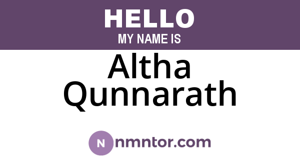 Altha Qunnarath