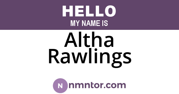 Altha Rawlings