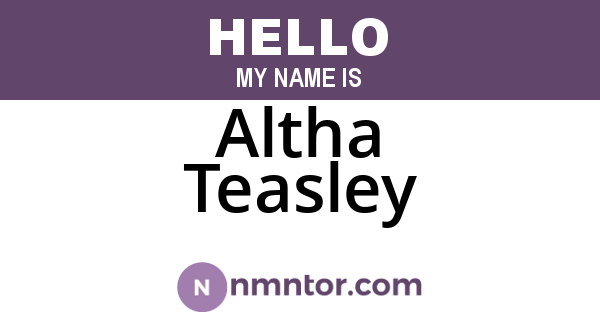 Altha Teasley
