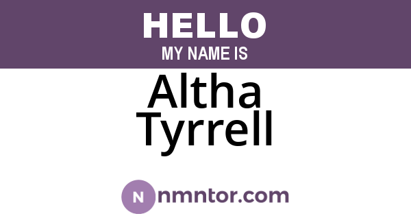 Altha Tyrrell