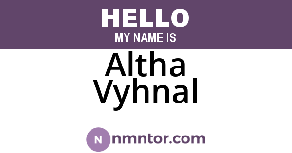 Altha Vyhnal
