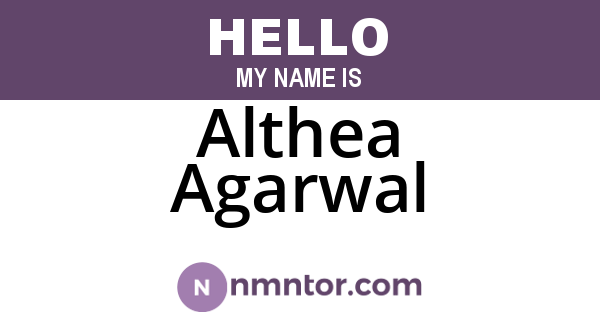 Althea Agarwal