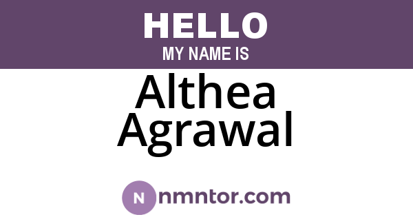 Althea Agrawal