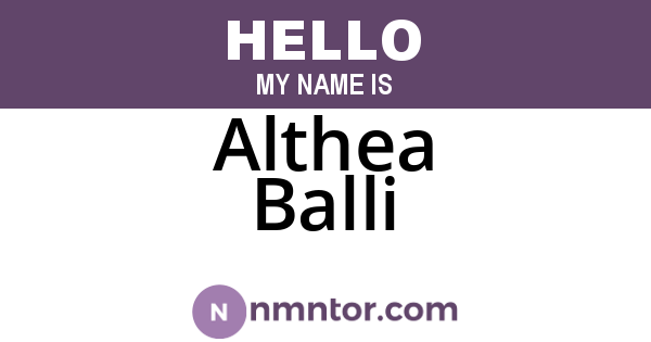 Althea Balli