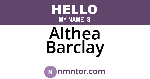 Althea Barclay