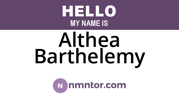 Althea Barthelemy