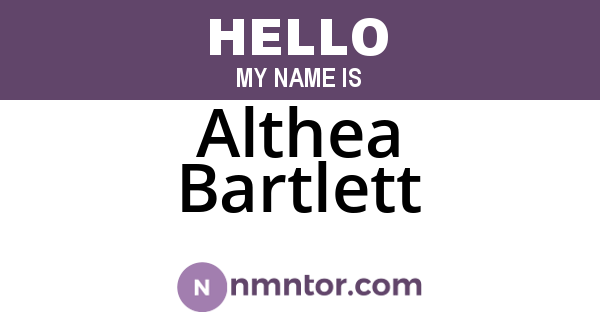 Althea Bartlett
