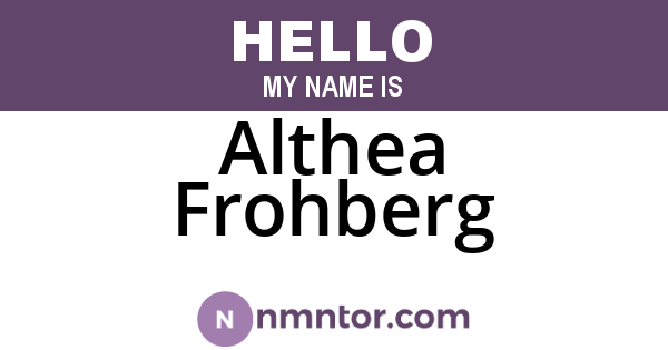 Althea Frohberg